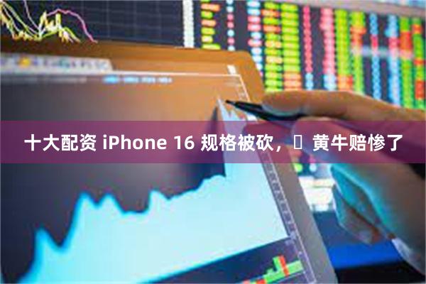 十大配资 iPhone 16 规格被砍，​黄牛赔惨了